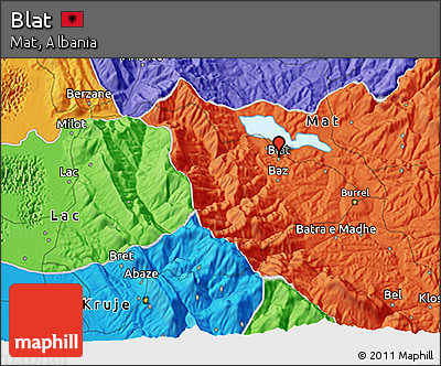 Political 3D Map of Blat