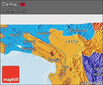 Political 3D Map of Demaj