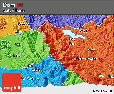 Political 3D Map of Dom