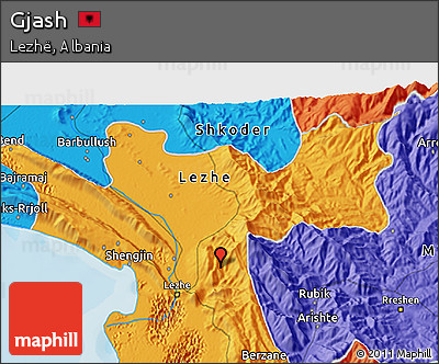 Political 3D Map of Gjash