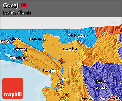 Political 3D Map of Gocaj