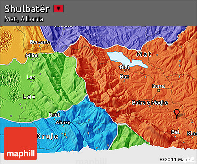 Political 3D Map of Shulbatër