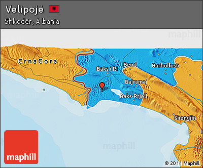 Political 3D Map of Velipojë