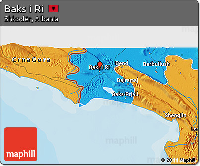 Political 3D Map of Baks I Ri