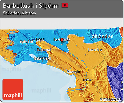 Political 3D Map of Barbullush I Sipërm