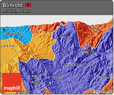 Political 3D Map of Blinisht