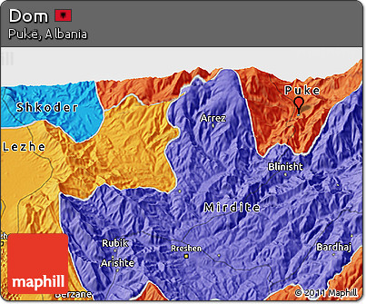 Political 3D Map of Dom
