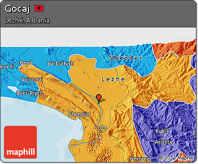 Political 3D Map of Gocaj