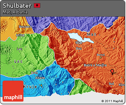 Political 3D Map of Shulbatër