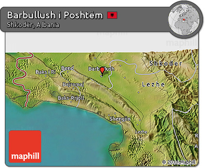 Satellite 3D Map of Barbullush I Poshtëm
