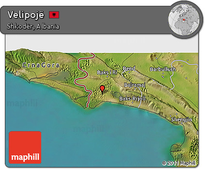 Satellite 3D Map of Velipojë