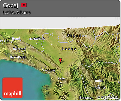 Satellite 3D Map of Gocaj