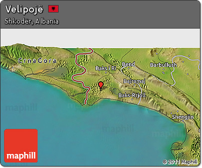 Satellite 3D Map of Velipojë