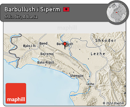 Shaded Relief 3D Map of Barbullush I Sipërm