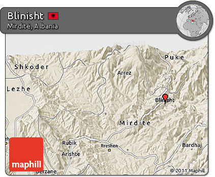 Shaded Relief 3D Map of Blinisht