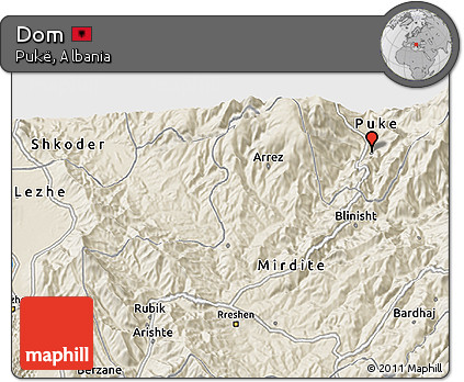 Shaded Relief 3D Map of Dom