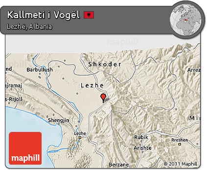 Shaded Relief 3D Map of Kallmeti I Vogël