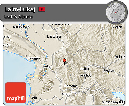 Shaded Relief 3D Map of Lalm-Lukaj