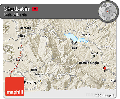 Shaded Relief 3D Map of Shulbatër
