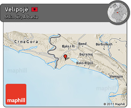 Shaded Relief 3D Map of Velipojë