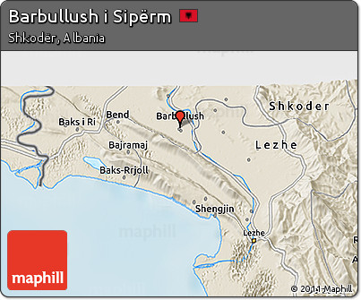 Shaded Relief 3D Map of Barbullush I Sipërm
