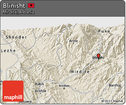Shaded Relief 3D Map of Blinisht