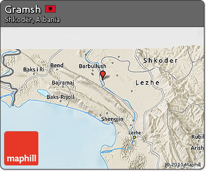 Shaded Relief 3D Map of Gramsh