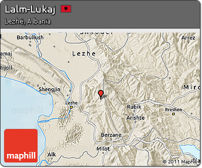 Shaded Relief 3D Map of Lalm-Lukaj