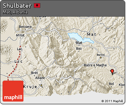 Shaded Relief 3D Map of Shulbatër