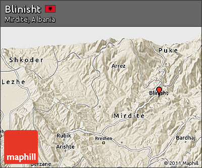 Shaded Relief 3D Map of Blinisht