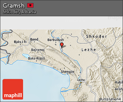 Shaded Relief 3D Map of Gramsh