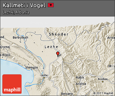 Shaded Relief 3D Map of Kallmeti I Vogël