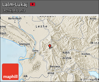 Shaded Relief 3D Map of Lalm-Lukaj