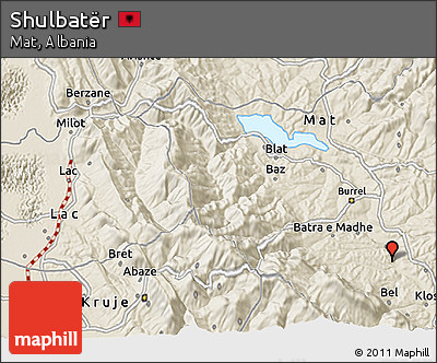 Shaded Relief 3D Map of Shulbatër