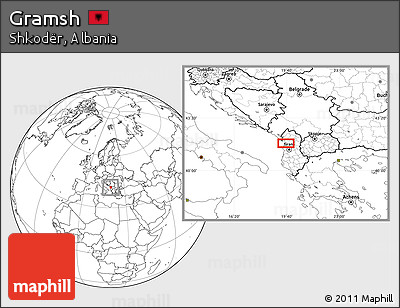 Blank Location Map of Gramsh
