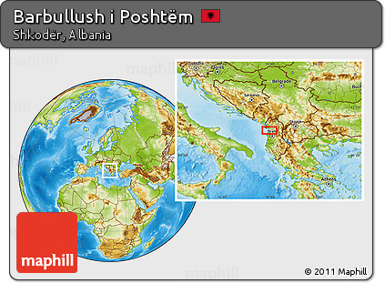 Physical Location Map of Barbullush I Poshtëm