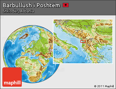 Physical Location Map of Barbullush I Poshtëm