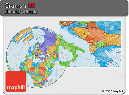 Political Location Map of Gramsh