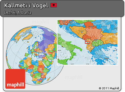 Political Location Map of Kallmeti I Vogël