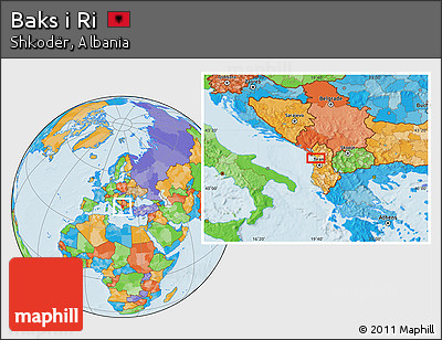 Political Location Map of Baks I Ri