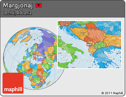 Political Location Map of Margjonaj