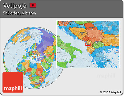 Political Location Map of Velipojë