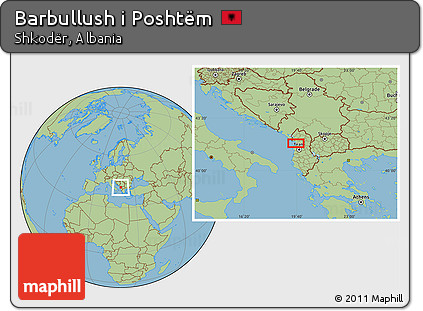 Savanna Style Location Map of Barbullush I Poshtëm