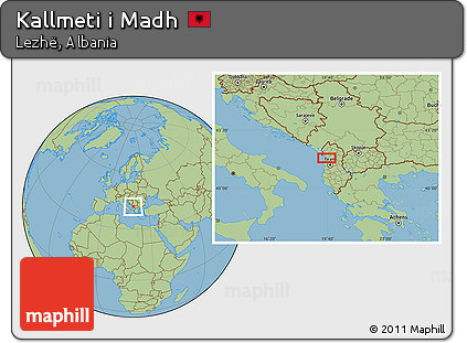 Savanna Style Location Map of Kallmeti I Madh