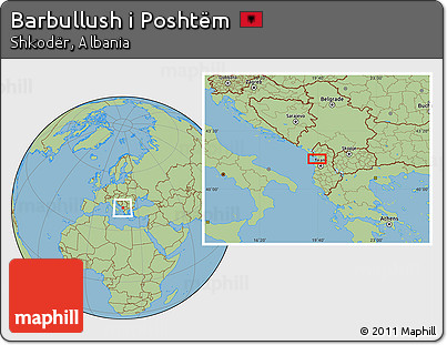 Savanna Style Location Map of Barbullush I Poshtëm