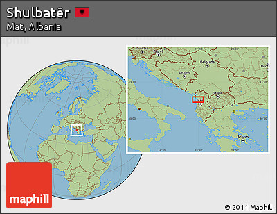 Savanna Style Location Map of Shulbatër