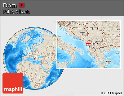 Shaded Relief Location Map of Dom