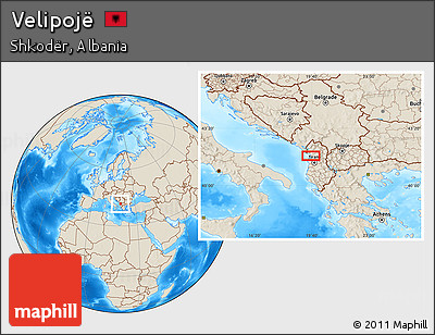 Shaded Relief Location Map of Velipojë