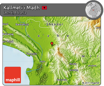 Physical Map of Kallmeti I Madh