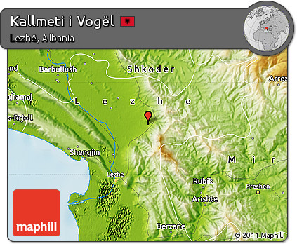 Physical Map of Kallmeti I Vogël